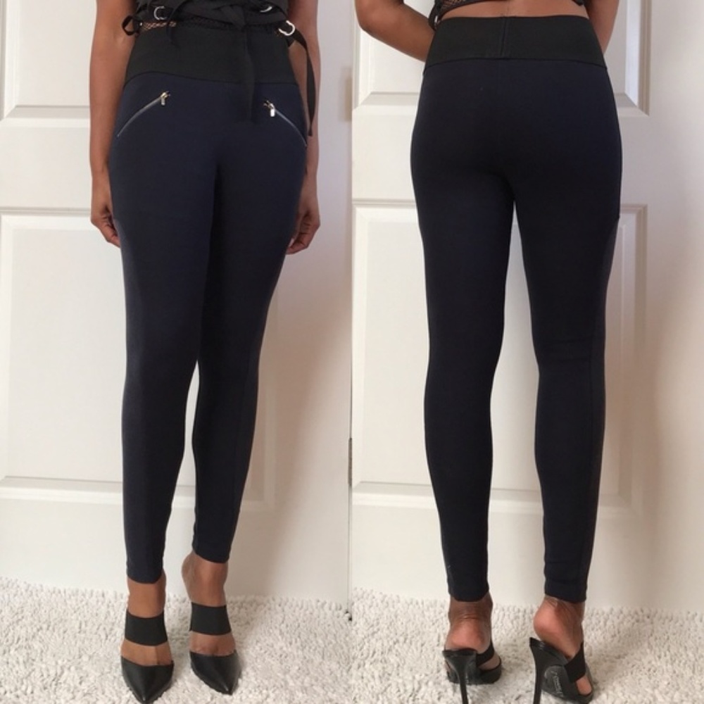 Basic High Waist Zipper Leggings--Zara